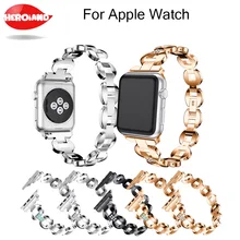 Замена группы для Apple Watch Series 2 Series3 кристалл горный хрусталь алмаз роскошные классический ремень для IWatch 42/38 мм женщины/человек