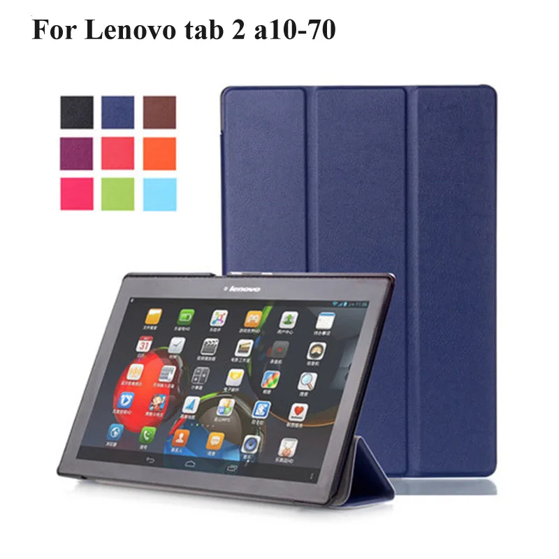 

For Lenovo Tab2 A10 70 Case Cover Tablet for Lenovo Tab 2 A10-70 A10-70F A10-70L Tablet 10.1 PU Leather Case+Film+Stylus Pen