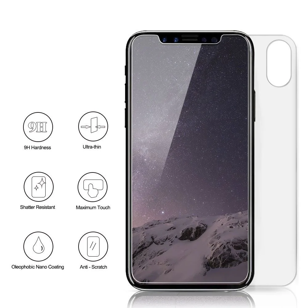 

Front and Back 360 Full Cover 9H Tempered Glass For iPhone 4 4S 5 5S SE 6 6S 7 8 Plus X Ten 10 Screen Protector Protective Film