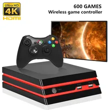4K HDMI видео игровая консоль с беспроводным контроллером встроенный в 600 классические игры 64 бит семейный ТВ Ретро игровая консоль
