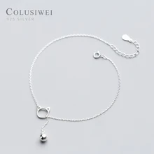 Colusiwei Kitty and Bell Серебряный ножной браслет для женщин, Стерлинговое серебро 925, браслет для лодыжки и ног, модные украшения для ног, подарок
