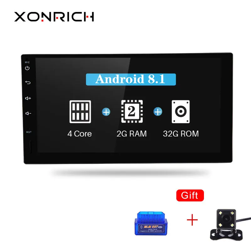 

Xonrich Quad Core 7" 2 Din Android 8.1 Car NO-DVD Multimedia Player 1024*600 Universal GPS Navigation Autoradio Audio For Nissan