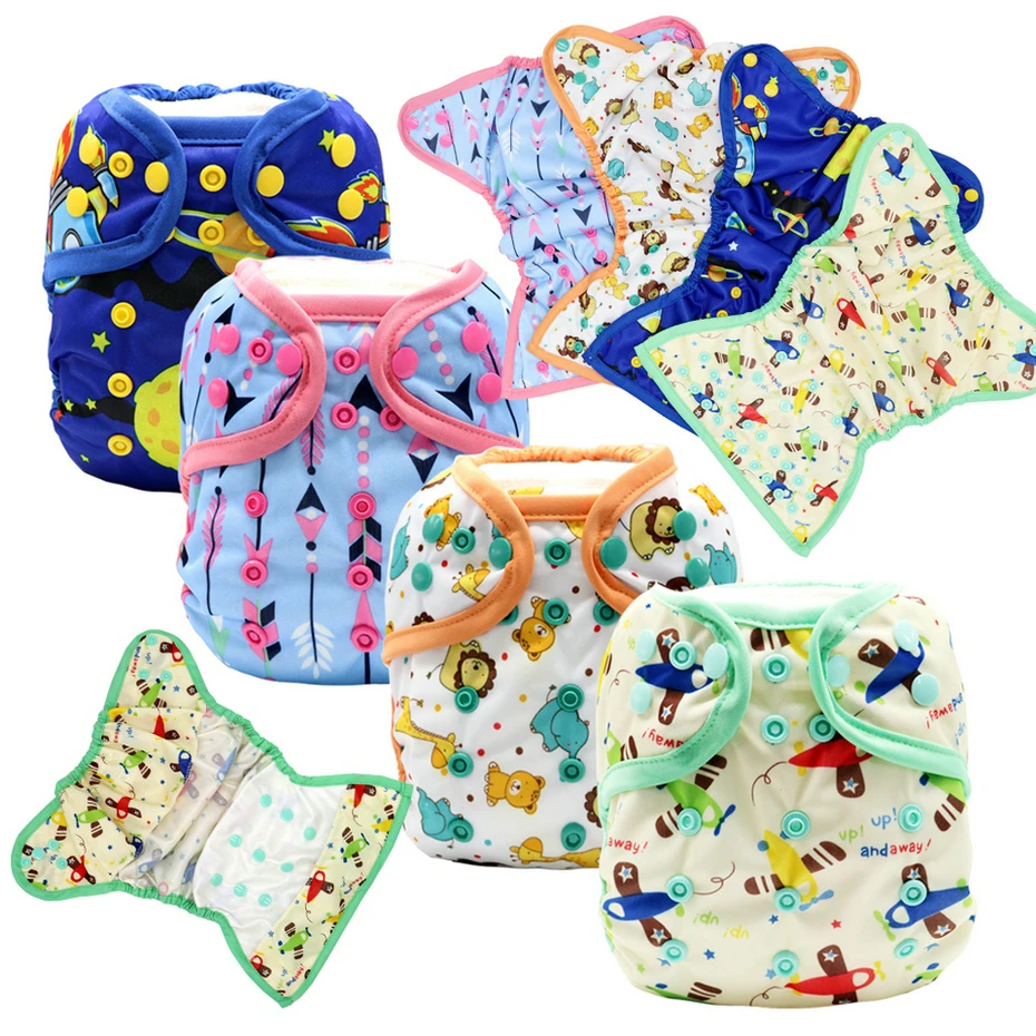 

MABOJ Diaper Cover One Size Baby Cloth Diaper Cover Reusable Washable Nappy Cover Printed Nappies