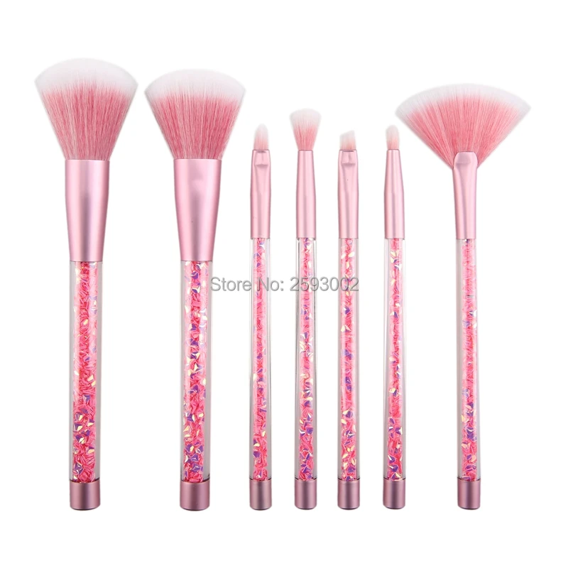 

7 Pcs Unicorn Glitter Diamond Crystal Handle Makeup Brushes Set Powder Foundation Eyebrow Face Make Up Brush Cosmetic Tool Kit