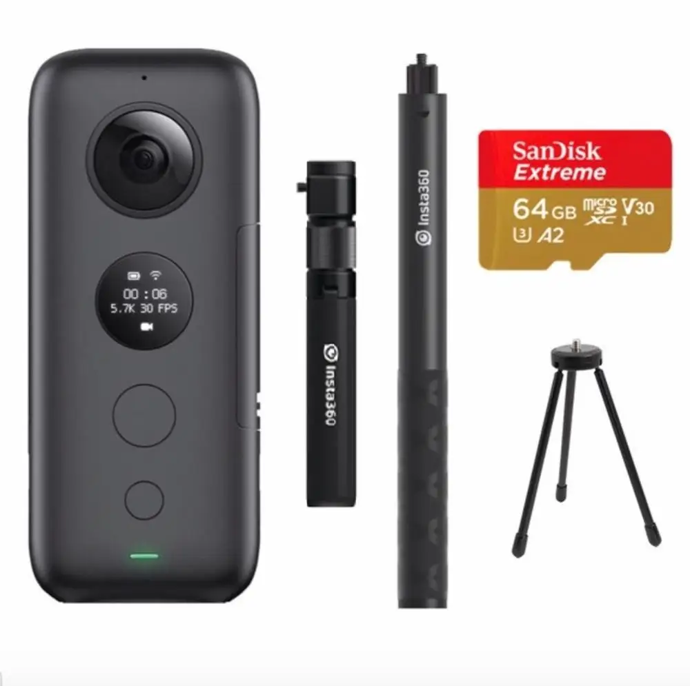 Insta360 ONE X Спортивная Экшн-камера 5,7 K видео VR 360 для iPhone и Android youtube камера экшн-камера видео в реальном времени - Цвет: Серый