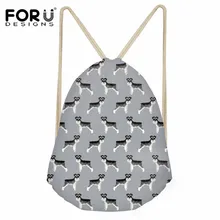 FORUDESIGNS/прекрасный шнауцер собака шаблон Drawstring Сумка Повседневный Детский рюкзак для девочек и мальчиков Модный Cinch рюкзак на веревках леди