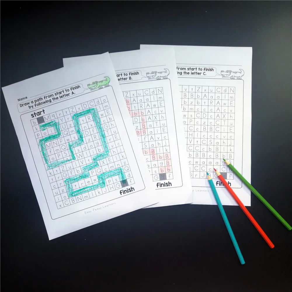 Lição de Casa Alfabeto Aprendizagem Prática Papel Inglês Workbook 130 Pçs 5 Plays Diversão Escrita Notebook Crianças Educação Brinquedos 26 9 Computers & Electronics