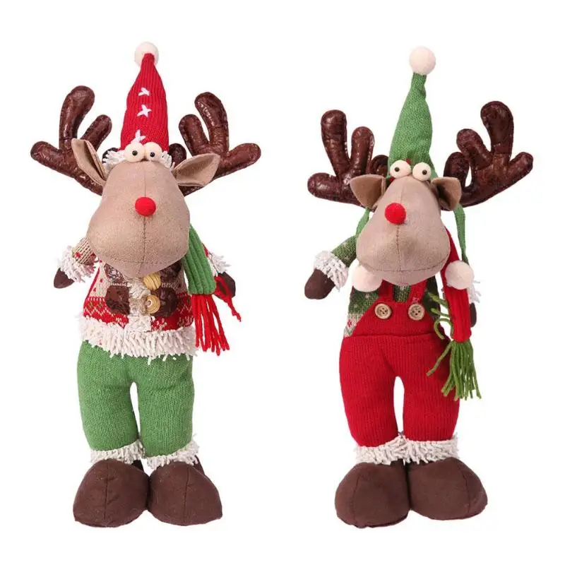 

Christmas Elk Toy Standing Deer Dolls Christmas Tree New Year Hanging Decor