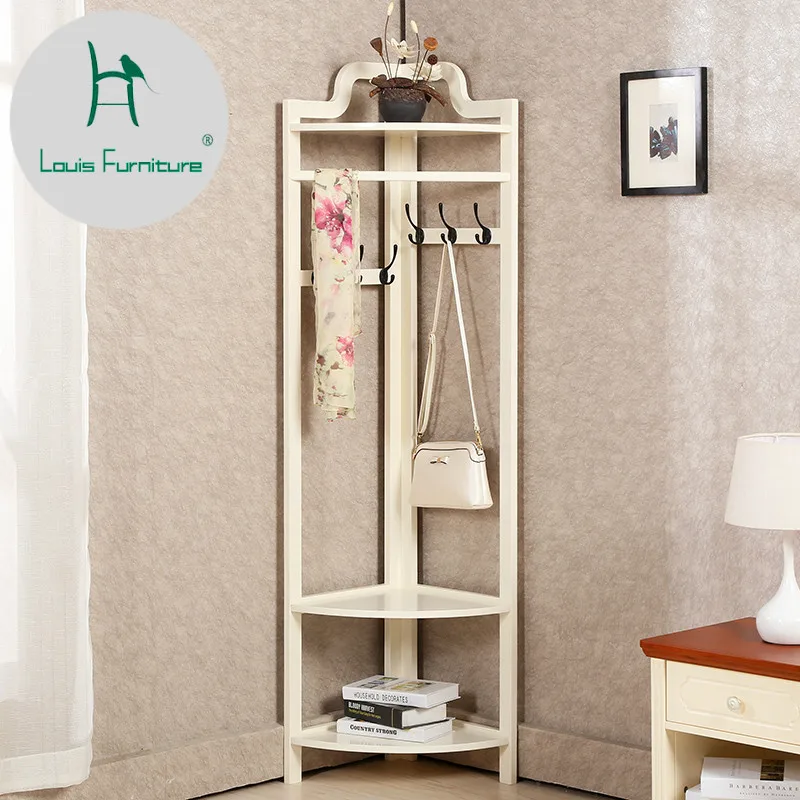 Us 88 0 Louis Fashion Coat Racks Floor Hanger Wall Corner Solid Wood Frame In Coat Racks From Furniture On Aliexpress