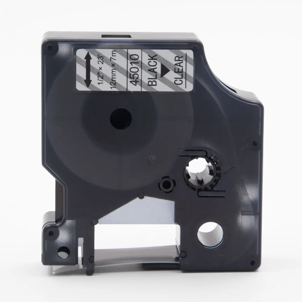 Absinic 30 шт 12 мм заправляемая Лента кассеты DYMO D1 45010 черный на прозрачной