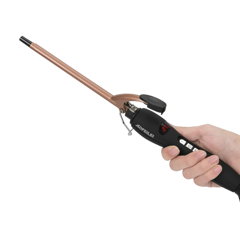 Hair Curler Aofeilei 9mm curling iron Hair waver Pear Flower Cone Ceramic curling wand roller beauty Salon Hair Curlers