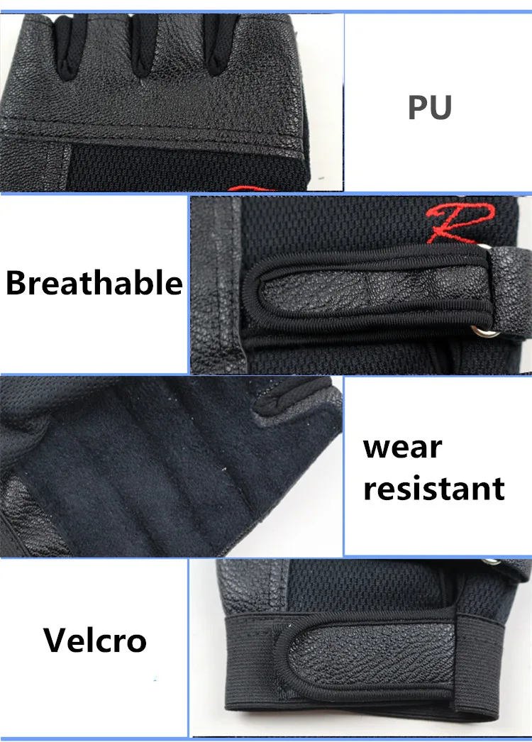 LongKeeper Luxury Men Tactical Gloves Male PU Leather Half Finger Sports Gloves Mens Military Fingerless Glove Mittens