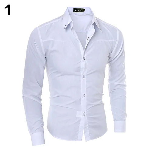 

Formal Men Shirt Men's Long Sleeve Slim Fit Shirt Button Front Business Work Formal Casual Top