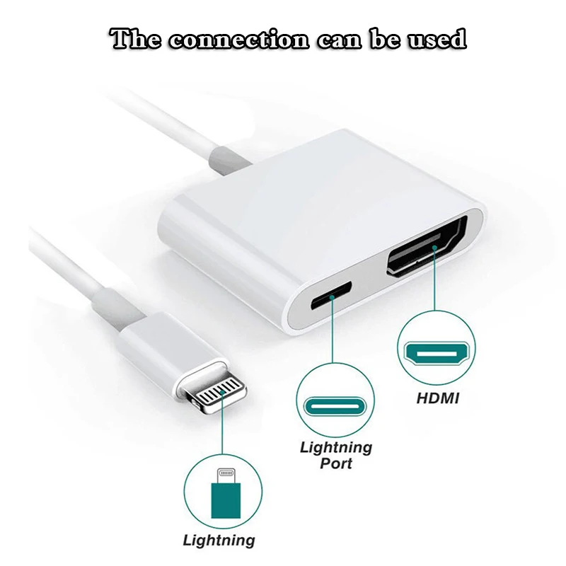

wouwon Professional HDMI Cable Adapter For Apple interface 8Pin to HDMI Digital AV Converter for iPad iPhone iOS 11 10