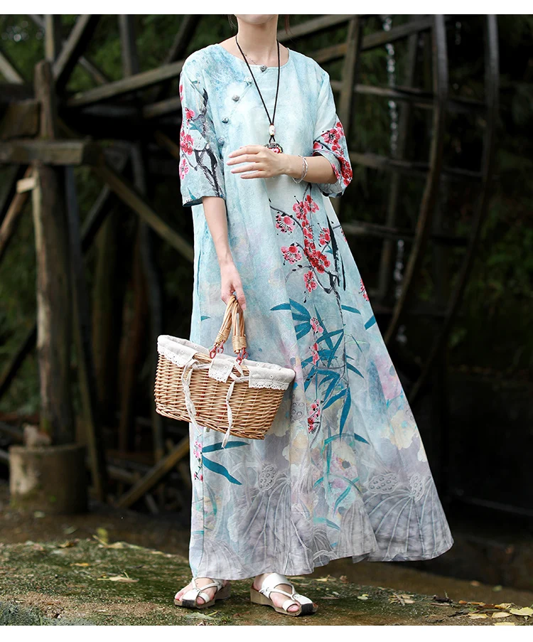 32303 long floral dress summer (15)