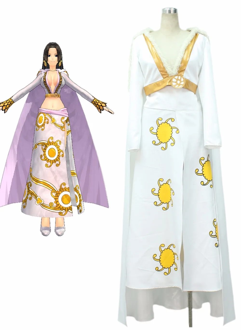 One Piece Boa Hancock White Dress Cosplay Costumein Anime Costumes