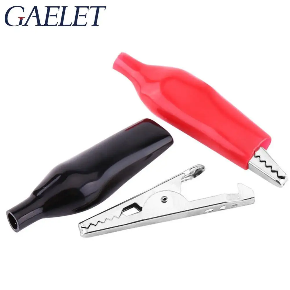 

5pcs/lot 28MM Metal Alligator Clip G98 Crocodile Electrical Clamp for Testing Probe Meter Black and Red with Plastic Boot ZK30