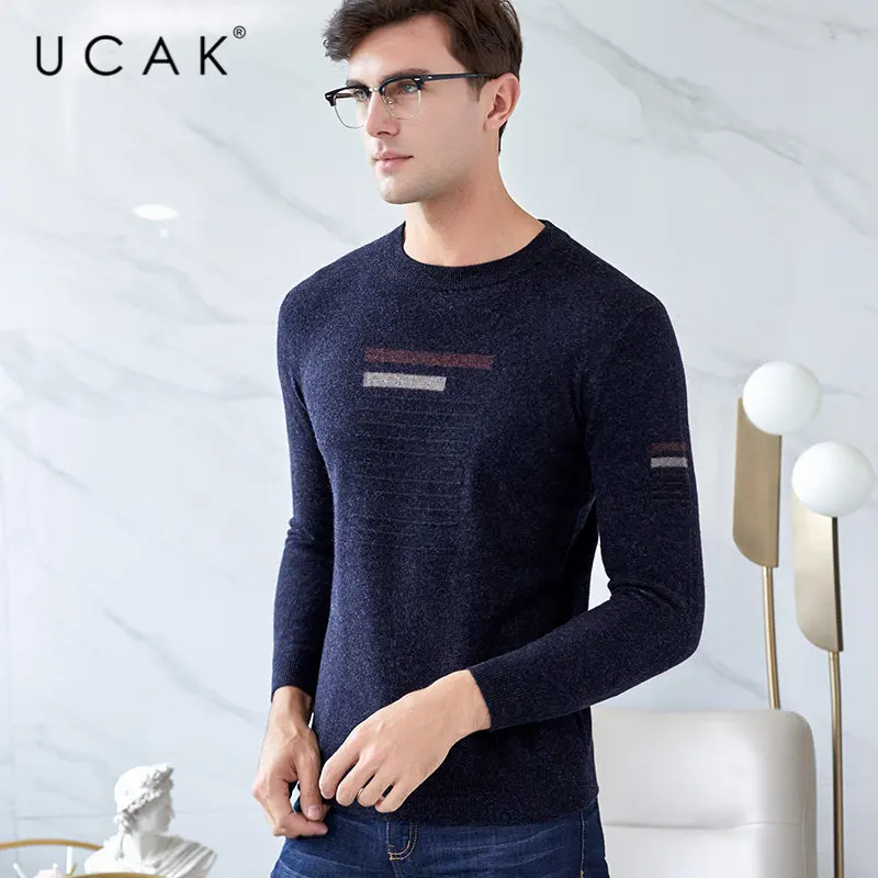 UCAK Brand Merino Wool Sweater Men Clothes 2019 New Arrival Autumn Winter Cashmere Pullover Men O-Neck Pull Homme Sweaters U3031 UCAK Brand Merino Wool Sweater Men Clothes 2019 New Arrival Autumn Winter Cashmere Pullover Men O-Neck Pull Homme Sweaters U3031