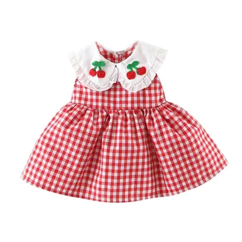 

Kids Sweet Plaid Print Sleeveless One pieces Dress Toddler Plaid Princess Clothes Cute Newborn Infant Baby Girls Dress