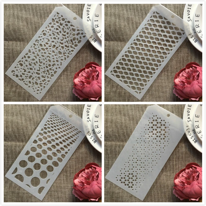 

4Pcs/Set 24*12cm Full Dot Circle DIY Layering Stencils Wall Painting Scrapbook Coloring Embossing Album Decorative Card Template