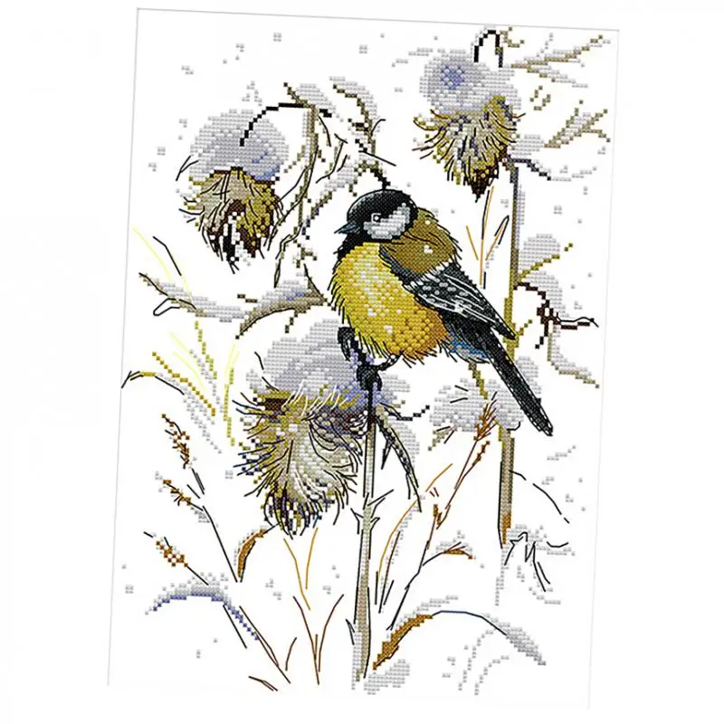 Animals Birds Stamped Cross Stitch Kits for Adults Beginners 11CT 14CT Counted Dimensions Embroidery Needlework ( 2 Size )