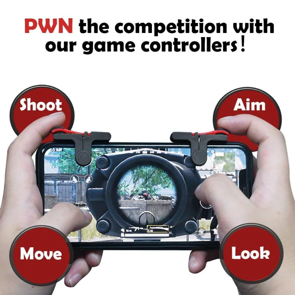 

New Mobile Phone Game Controller Gamepad L1R1 Joystick Sensitive Shoot and Aim Triggers for PUBG/Knives Out/Rules of Surviv