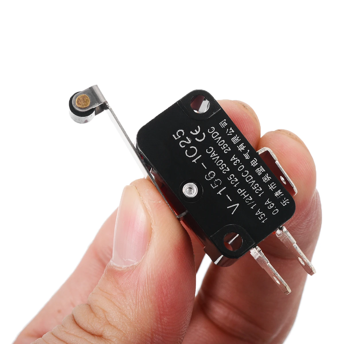 10pcs Limit Switch 3 Terminals Micro Switch Long Hinge Roller Momentary SPDT Snap Action For AC DC Control Circuits