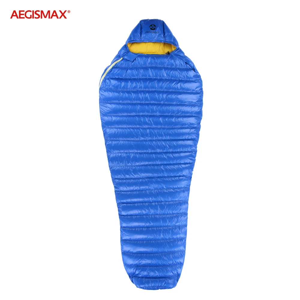 Seco para Baixo Bolsas de Dormir com Capuz tipo Múmia Acampamento ao ar Equipamento de Dormir Repelente de Água para Baixo Aegismax Ganso Branco Ultra Livre Caminhada 7 sacos de dormir com capuz tipo múmia