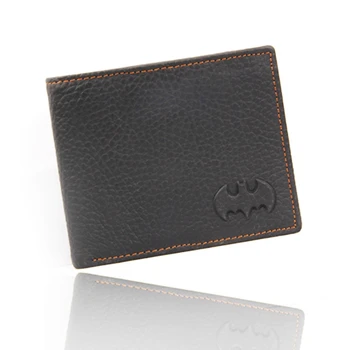 

Men's Genuine Leather 2017 new well-known brand men's wallet Batman LOGO purse first layer of leather men's short wallet