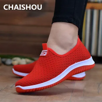 

CHAISHOU Summer Women Sneakers Female Vulcanized Shoes Mesh Breathable Casual Loafers Flats Feminino Sapato B-336