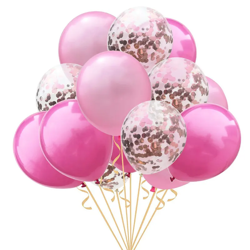 

15pcs/set 12inch Clear Confetti Balloons Mix Color Pearl Latex Balloons Birthday Party Wedding Decorations Baby Shower Supplies