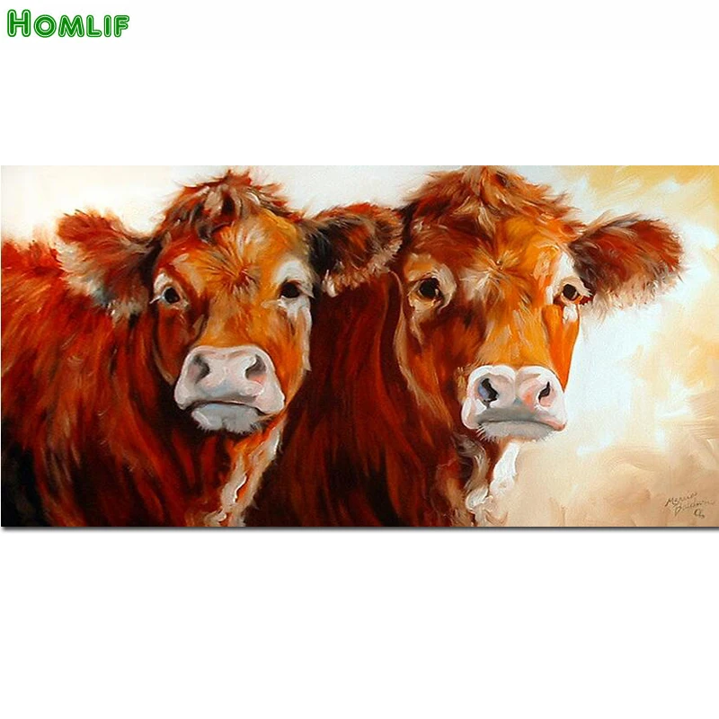 

100% Full 5D diy Daimond Painting animal 3D diamond painting full round rhinestones diamond painting embroidery Cattle