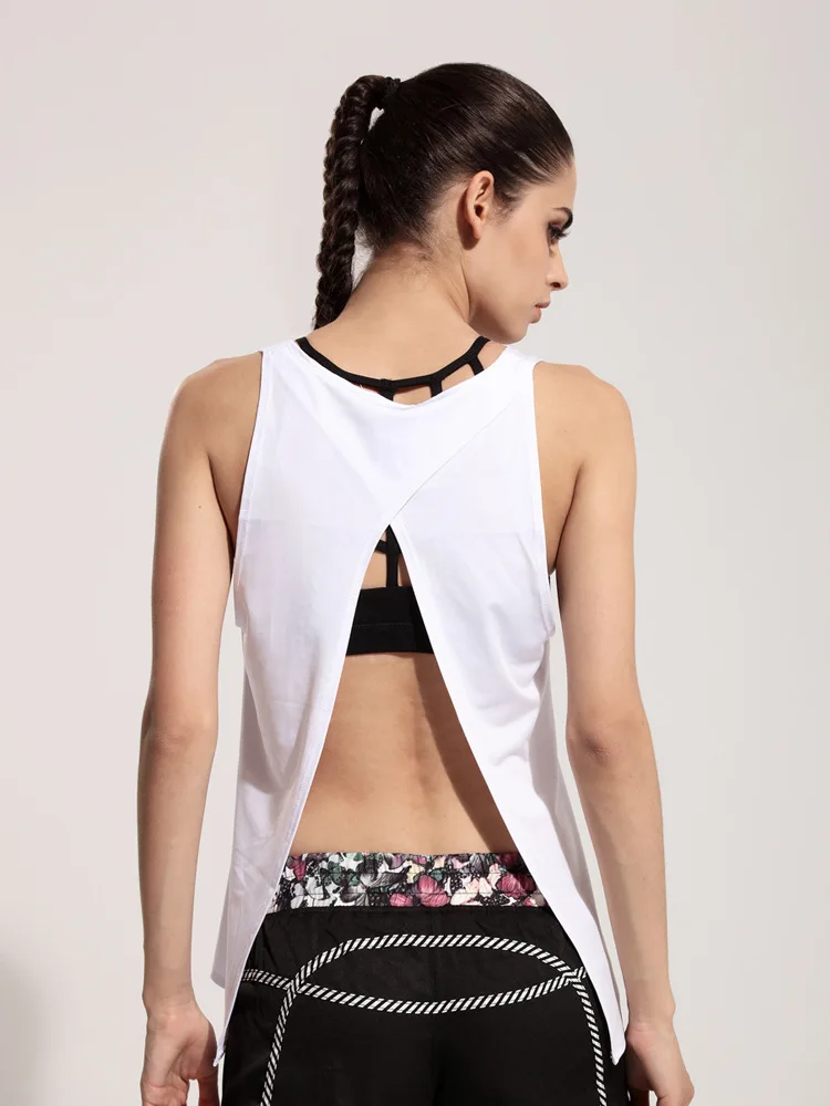 Сексуальный женский топ для йоги с открытой спиной, женская спортивная рубашка без рукавов, женская спортивная футболка для бега, женская футболка для йоги и тренировок