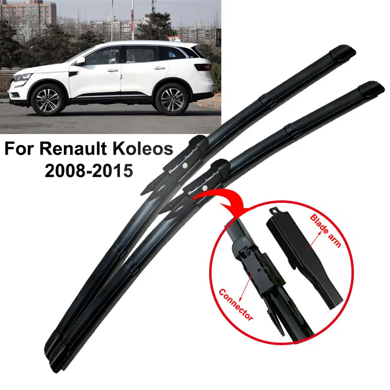 

Car Wiper Blades For Renault Koleos Windscreen Wipers Rubber Windshield Brushes Fit Pinch Tab From 2008 to 2015