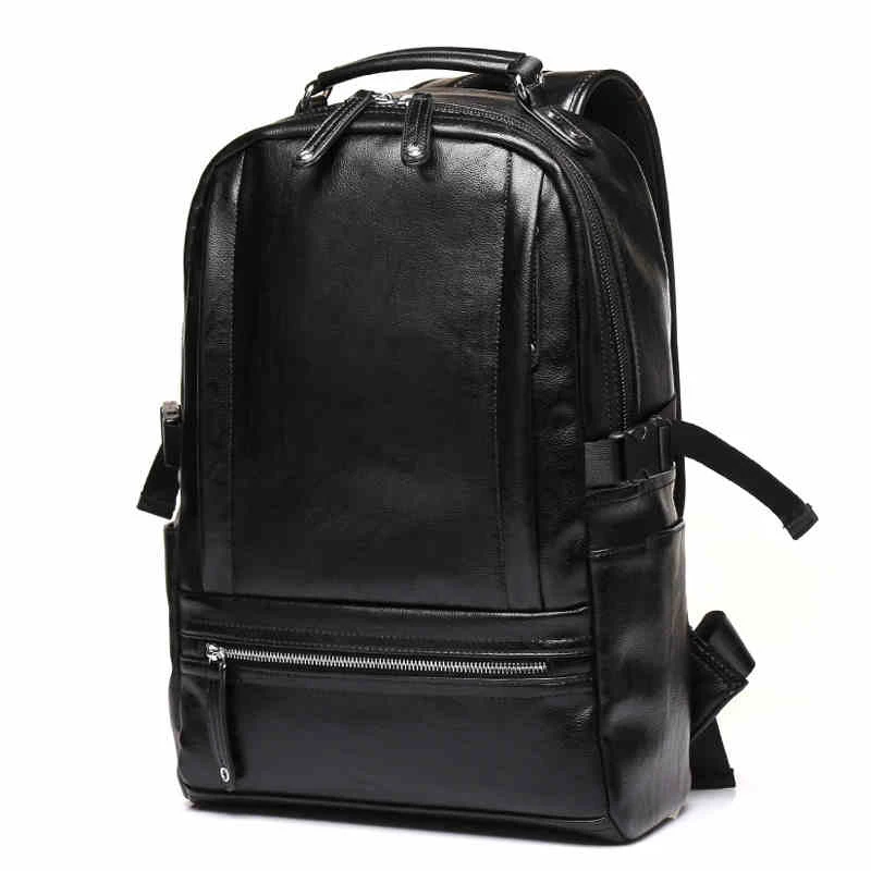 

New Brand Men Backpack Leather Male Functional Bags Men Waterproof Backpack PU Big Capacity Men Bag School Bags For Teenager