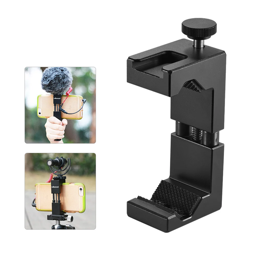 Aluminum Adjustable Camera Phone Tripod /& Phone Clamp with Cold Shoe Mount