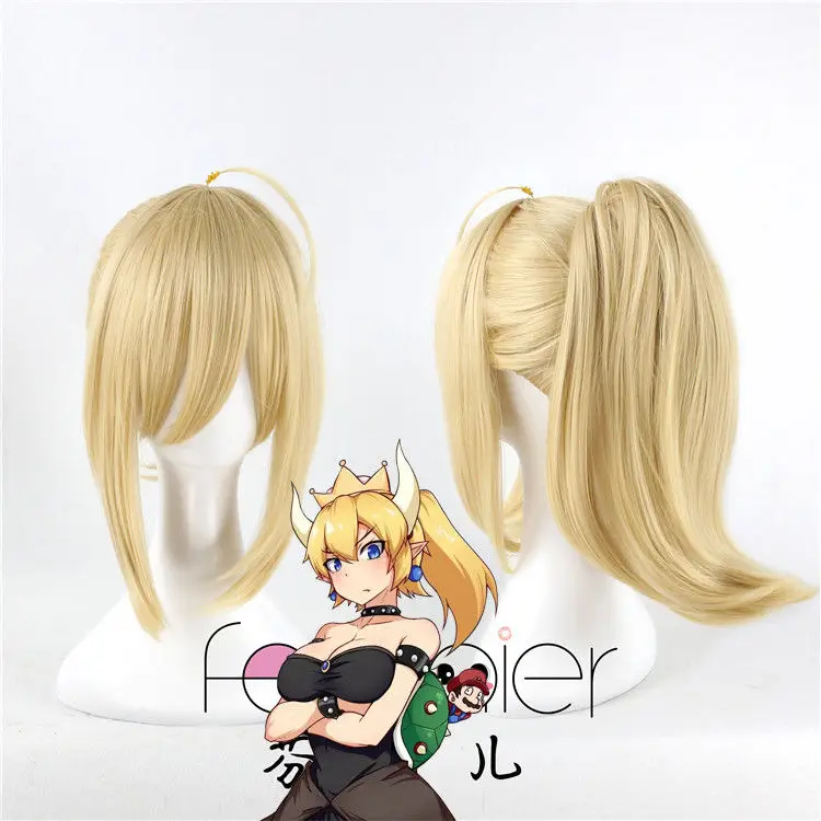 Парик для косплея Biamoxer Bowsette Princess Bowser Peach Saber Lily парик конского хвоста со светлыми