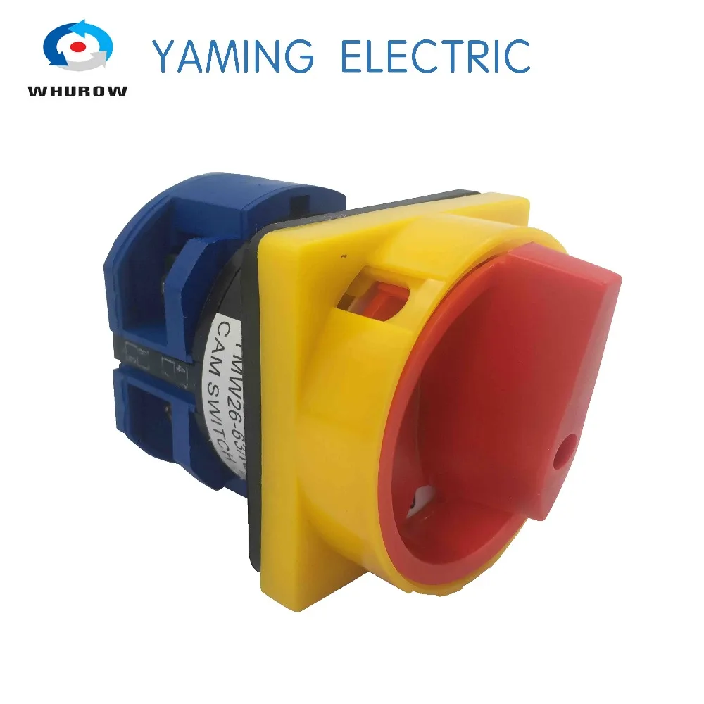 

690V 63A Padlock Changeover Rotary Switch ON/OFF 2 position 1P 2 terminals padlock switch emergency stop YMW26-63/1GS