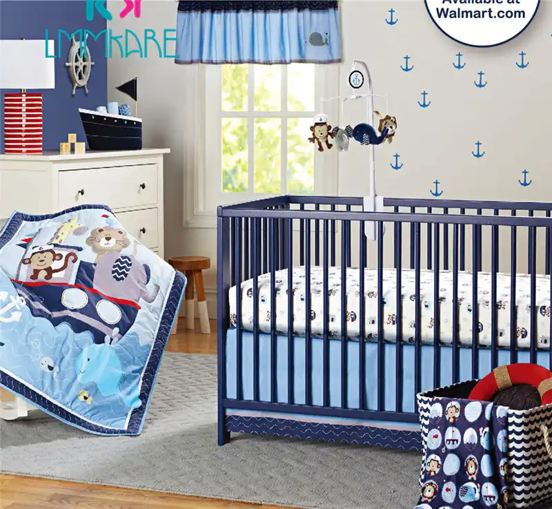 Ups Free 7 Piece Girl Boy Baby Crib Bedding Set Baby Bed Set