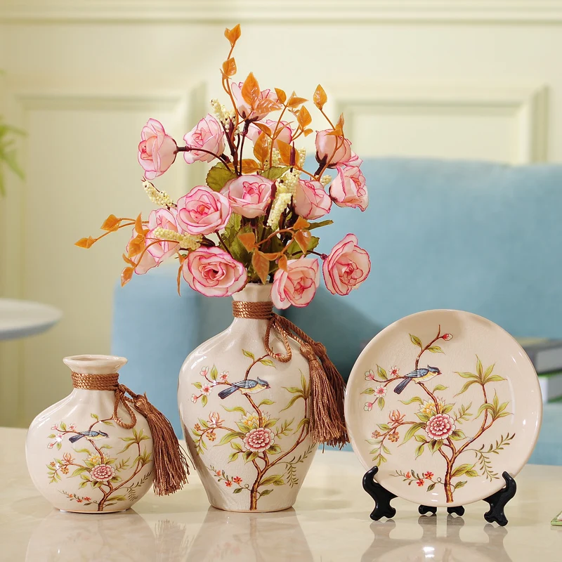 3pc/Set New Chinese ceramic vase curio shelves vases for