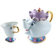Горячая мультфильм Красавица и Чудовище старый стиль кружка и чайник Миссис Поттс чип чайный горшочек, чашка один набор лучший подарок для друга