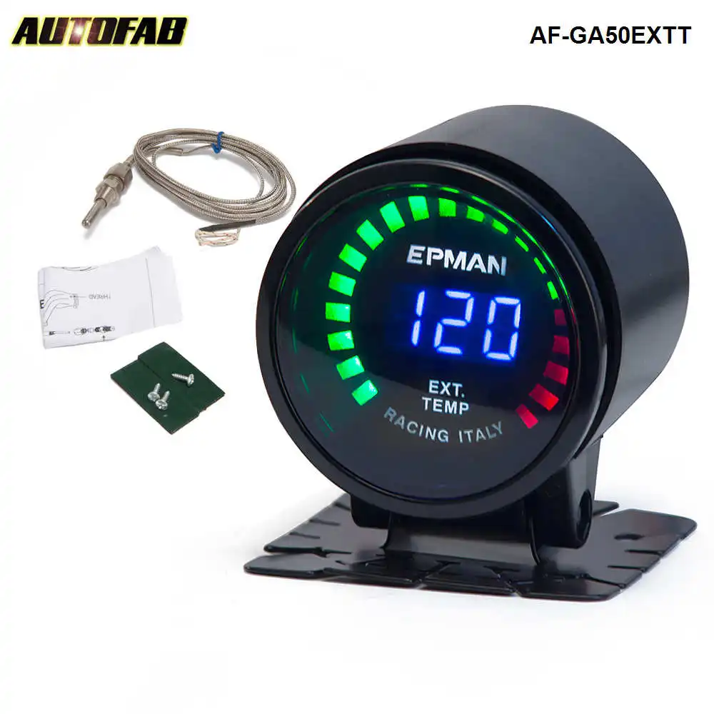 

Car Motor Auto 2" 52mm Digital Smoked 20 LED Exhaust Gas Temp Temperature EXT W' Sensor For Honda 94-97 AF-GA50EXTT