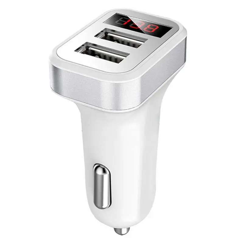 Mayitr высокое качество 5 в 2.1A мини двойной 2 порта Переходник USB для зарядки в машине ЖК-дисплей для iPhone samsung Xiaomi huawei смартфон