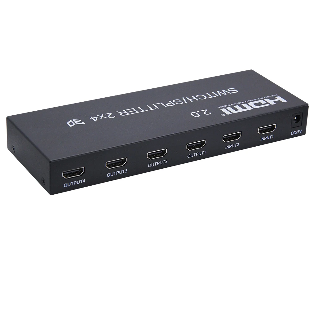 HDMI 2 0 2X4 сплиттер с Spdif/rca стерео аудио 3 5 мм в 4 4kX2K IR дистанционный пульт и адаптером