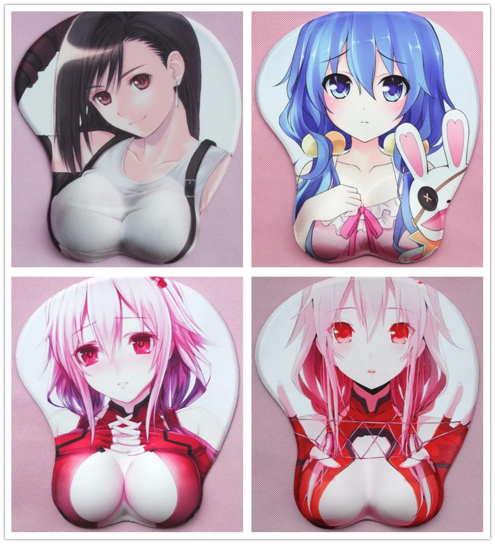 2017 new version Japanese font b anime b font 3 d mouse pad wristbands Cartoon Creative