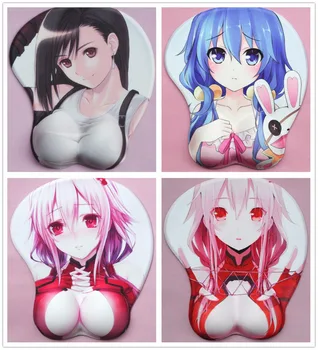 

2020 new version Japanese anime 3 d mouse pad wristbands Cartoon Creative cute Tifa mouse pad Chest mouse pad Free Shipping