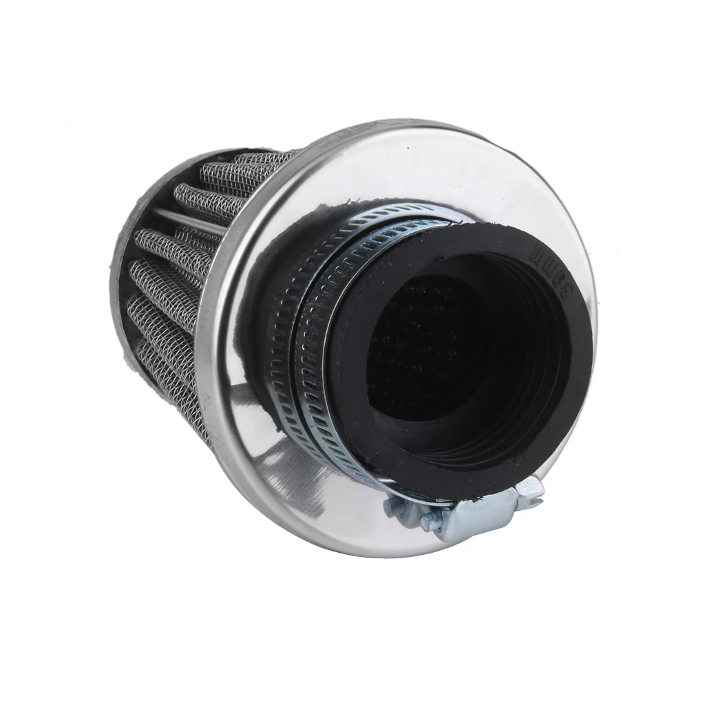 Universal 39mm Head Cleaner Filter Cone Mesh Air Intake Filter Cleaner for Universal motorcycle Motorbike Black Silver
