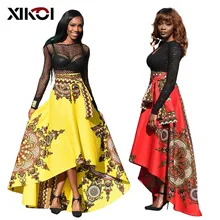 XIKOI Летняя мода Винтаж в богемном стиле с цветочным принтом Для женщин юбки Boho этаж-Длина длинные пляжные макси Вечерние Африка свободные юбки