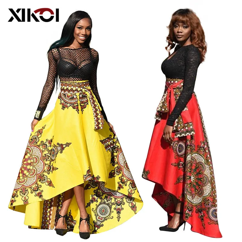 

XIKOI Summer Fashion Vintage Bohemia Floral Printed Women Skirts Boho Floor-Length Long Maxi Beach Party Africa Loose Skirt