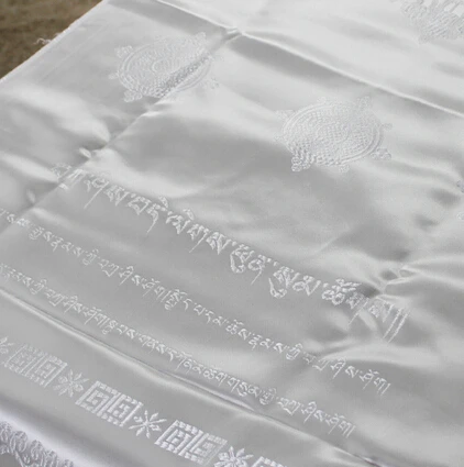 Тибетский праздничный подарок шелковый атлас изысканный жаккард красочные Hada Sutra стример храма четки Hada флаг - Цвет: pure white